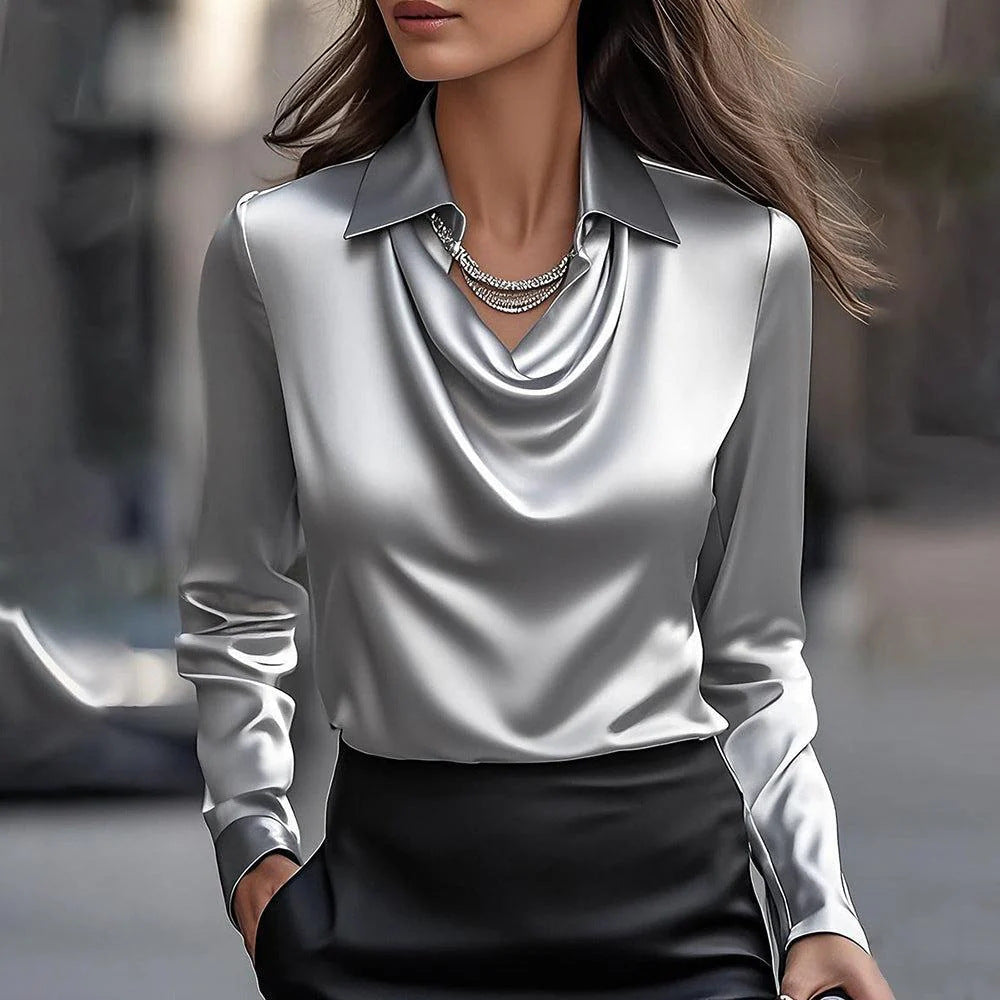 SIGNY ™ | Elegant bluse med draperet halsudskæring 