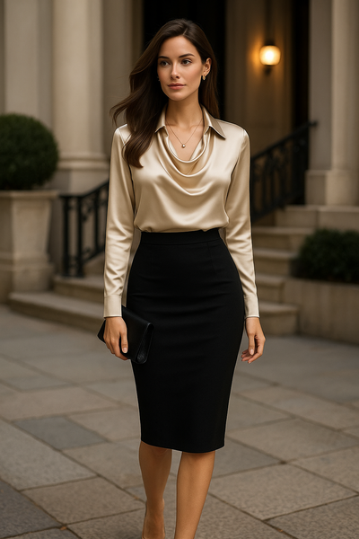 SIGNY ™ | Elegant bluse med draperet halsudskæring 
