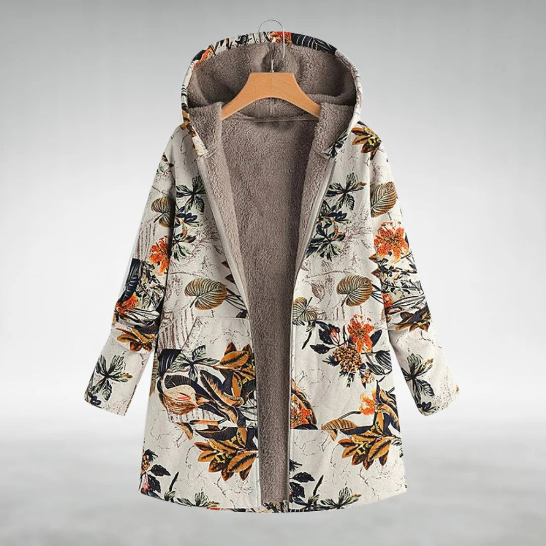 SOFIA ™ | Stilfuld blomsterfleecejakke