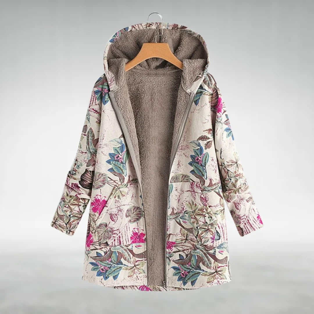 SOFIA ™ | Stilfuld blomsterfleecejakke