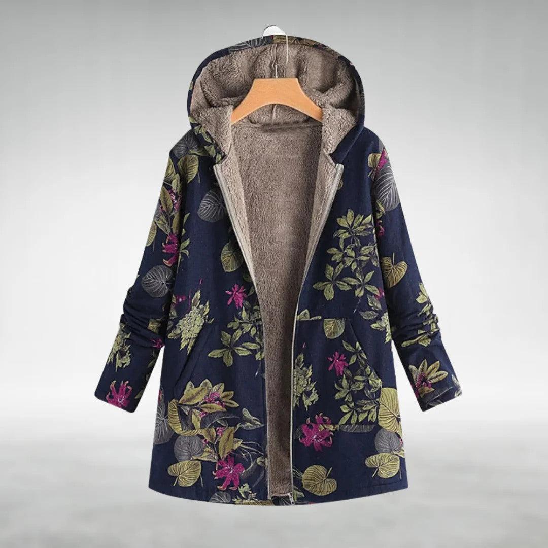 SOFIA ™ | Stilfuld blomsterfleecejakke